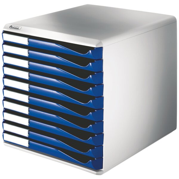 LEITZ Schubladenbox Formular-Set, 10 Schübe, lichtgrau