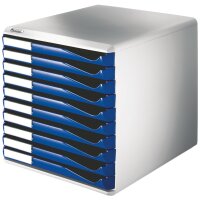 LEITZ Schubladenbox Formular-Set, 10 Schübe, lichtgrau