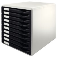 LEITZ Schubladenbox Formular-Set, 10 Schübe, lichtgrau