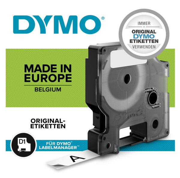 DYMO D1 Schriftbandkassette schwarz weiss, 9 mm x 7 m, 10er
