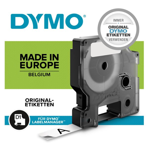 DYMO D1 Schriftbandkassette schwarz weiss, 19 mm x 7 m, 10er