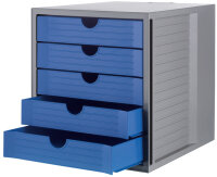 HAN Schubladenbox SYSTEMBOX KARMA, 5 Schübe, grau blau