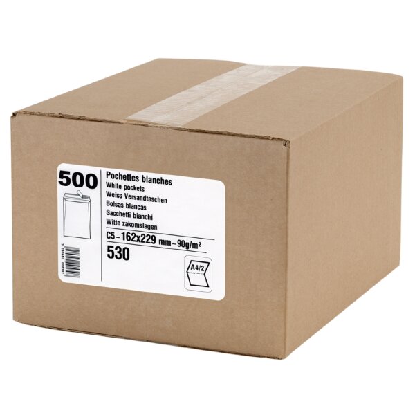 GPV Versandtaschen, C5, 162 x 229 mm, weiss, 90 g qm