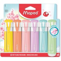 Maped Surligneur FLUOPEPS PASTEL, blister de 6