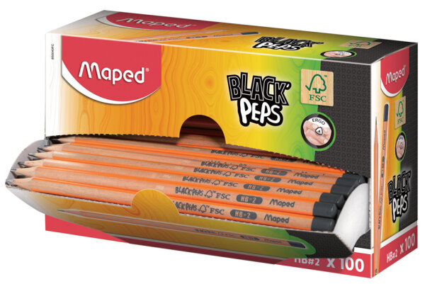 Maped Crayon BLACKPEPS, degré de dureté: HB, présentoir