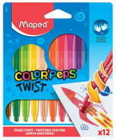 Maped Crayon de cire COLORPEPS TWIST, 12 en blister
