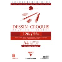 Clairefontaine Bloc papier dessin Croquis, A4, 160 g/m2