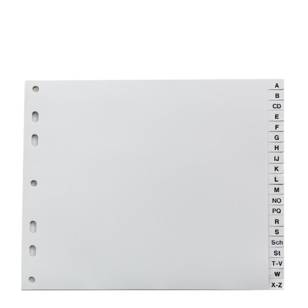 proOFFICE Intercalaires en plastique, A-Z, A4 demi hauteur