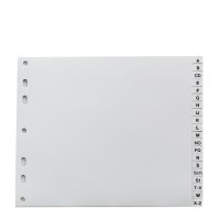 proOFFICE Intercalaires en plastique, A-Z, A4 demi hauteur