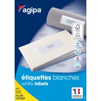 agipa Universal-Etiketten, 105 x 37 mm, mit Abzieh-Hilfe