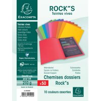 EXACOMPTA Chemises ROCKS, A4, bleu royal