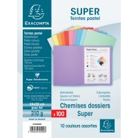 EXACOMPTA Chemises SUPER 250, A4, bleu clair