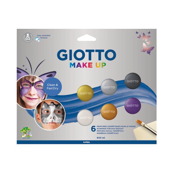 GIOTTO Maquillage Make-Up F476500 Metallic coleurs 5ml 6 pcs.