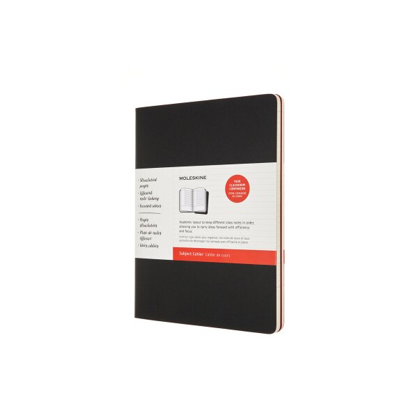 MOLESKINE Notizheft Karton A4 602503 liniert,BK/cranb.,120S. 2 Stk.