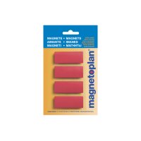 MAGNETOPLAN Rechteck-Magnethalter 16651406 rot 4 Stück