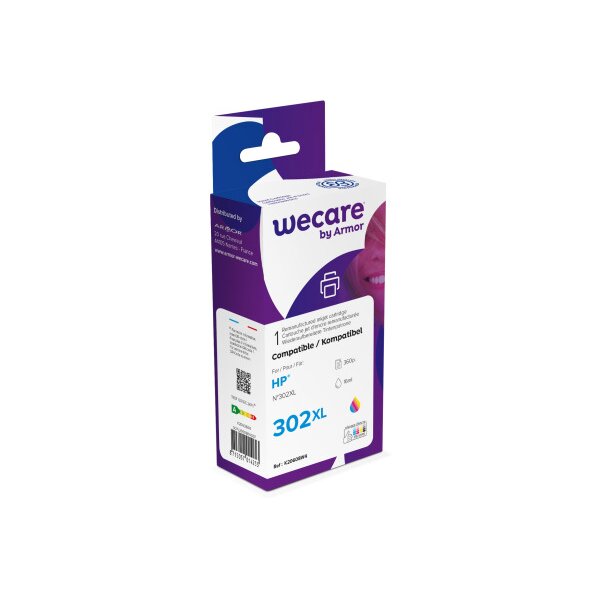 WECARE Tinte 302XL rebuilt color F6U67AEWE zu HP OfficeJet 3830 16ml