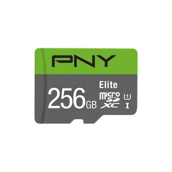 PNY micro-SDXC Elite 256GB P-SDU256V11100EL-GE UHS-I U1/A1(V10)& SD adapter