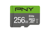 PNY micro-SDXC Elite 256GB P-SDU256V11100EL-GE UHS-I U1/A1(V10)& SD adapter