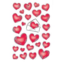 HERMA Sticker DECOR Coeurs & Lettres, gravure en argent