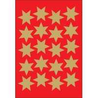 HERMA Weihnachts-Sticker DECOR "Sterne", 14 mm, gold