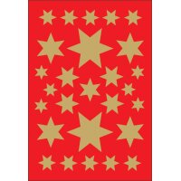 HERMA Weihnachts-Sticker DECOR "Sterne", 14 mm, gold