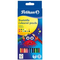 Pelikan Crayons de couleur triangulaires minces,...