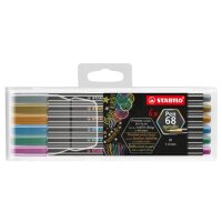 STABILO Fasermaler Pen 68 metallic, 6er Kunststoffetui