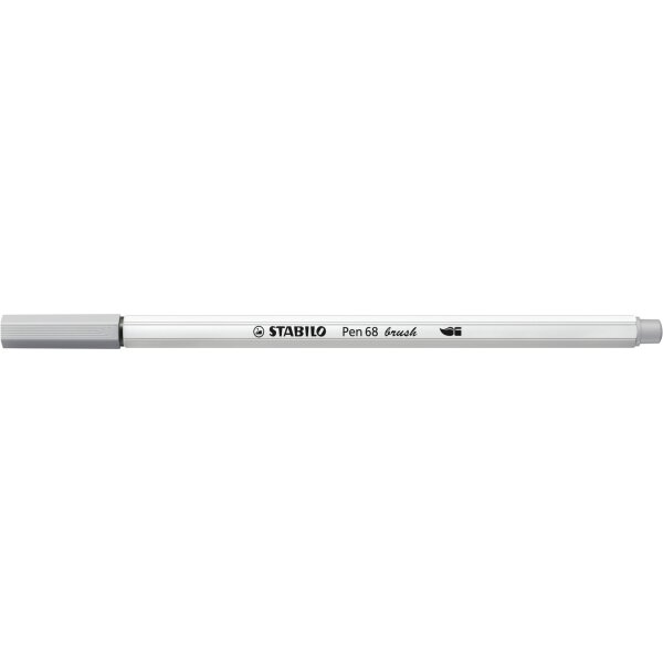 STABILO Feutre pinceau Pen 68 brush, gris moyen