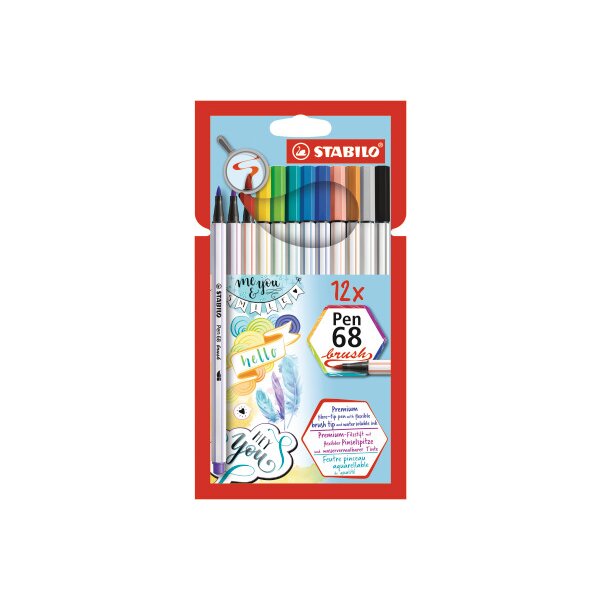 STABILO Stylo Fibre 68 brush 568/12-21 ass. 12 pcs.