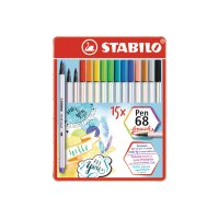 STABILO Fasermaler Pen 68 Brush 568/15-32 ass. 15...