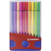 STABILO Stylo feutre Pen 68, ColorParade de 20, gris/rose