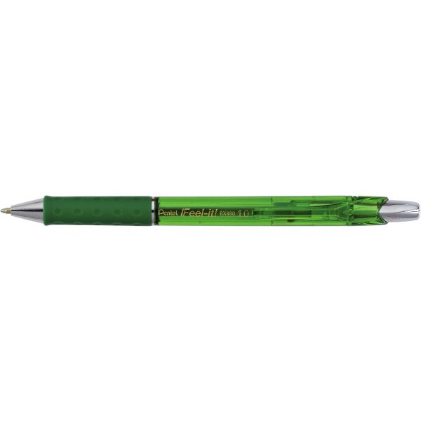 PENTEL Stylo à bille Feel-it 1mm BX480-D vert