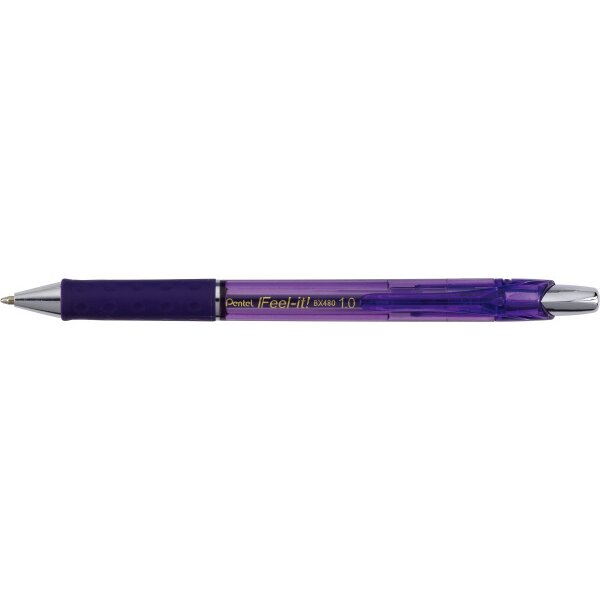PENTEL Stylo à bille Feel-it 1mm BX480-V violet