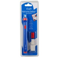 Läufer Elektrischer Radierer, mit Wechselspitze, blau