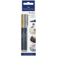 FABER-CASTELL Metallics Marker, 2er Blisterkarte
