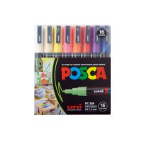 POSCA Marker 09-1.3mm PC-3M 16C 16 couleurs ass.