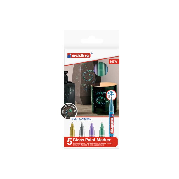 EDDING Gloss Paintmarker 780 0.8mm 780-E5-met ass2 metallic 5 Stück