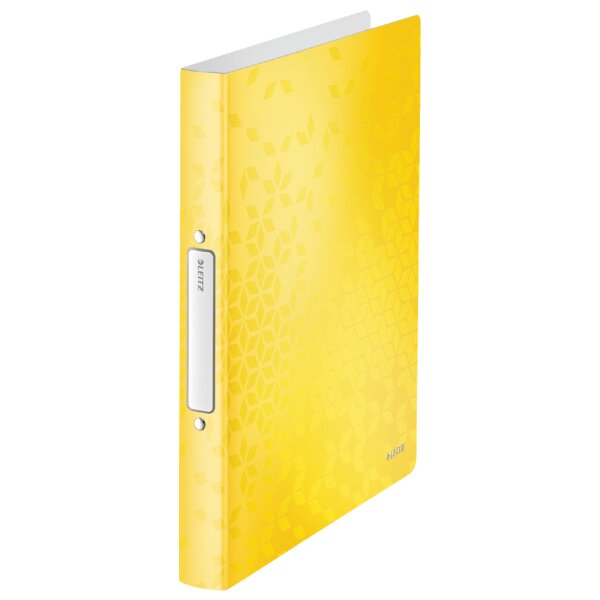 LEITZ Ringbuch WOW, DIN A4, PP, gelb, 2 Ringe