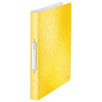 LEITZ Ringbuch WOW, DIN A4, PP, gelb, 2 Ringe