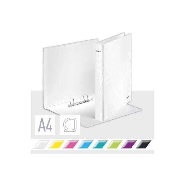 LEITZ Ringbuch WOW 4cm 4241-00-01 2 Ringe weiss A4+