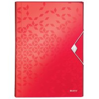 LEITZ Fächermappe WOW, A4, PP, 6 Fächer, weiss