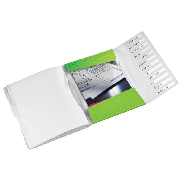 LEITZ Chemise de rangement WOW, A4, PP, blance métallisé
