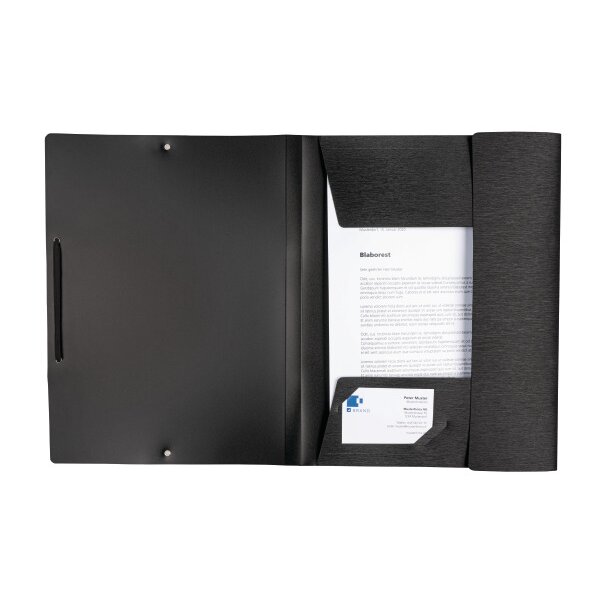 KOLMA Gummizugmappe LineaVerde A4 11.077.06 schwarz, PP, Sand, recycling