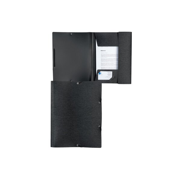 KOLMA Gummizugmappe LineaVerde A4 11.077.06 schwarz, PP, Sand, recycling