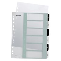 LEITZ Intercalaires en plastique WOW, numéroté, 1-12