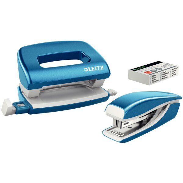 LEITZ Heftgerät- & Locher-Set Mini Nexxt WOW, gelb