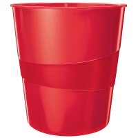 LEITZ Corbeille à papier WOW, en plastique, 15 litres, jaune