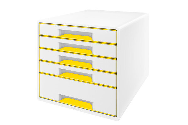 LEITZ Set tiroirs WOW Cube A4 5214-20-16 blanc/jaune 5 tiroirs