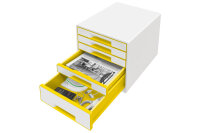 LEITZ Schubladenbox WOW Cube A4 5214-20-16 weiss gelb, 5 Schubladen