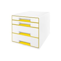 LEITZ Schubladenbox WOW Cube A4 5213-20-16 weiss/gelb, 4...